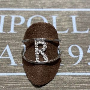 anello iniziale R oro bianco  750% diamanti 0,07   ct colore F/vvs1