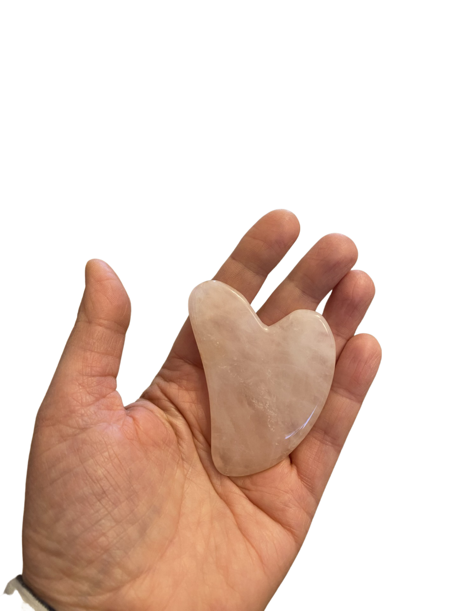 Gua Sha Quarzo Rosa per Massaggio al Viso Collo e Decolletè PelleBio