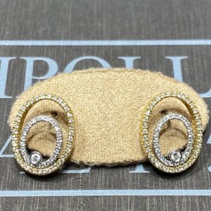 PONTE VECCHIO GIOIELLI orecchini oro 750% diamanti 0,59ct colore F/vs