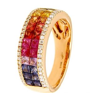 Anello Rainbow zaffiri e diamanti art. R02848RB11-A