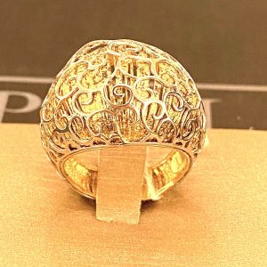 Anello filigrana argento 925% bicolore giallo e bianco art. arganfil02