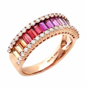 Anello Rainbow zaffiri e diamanti art. R01799RB11-B