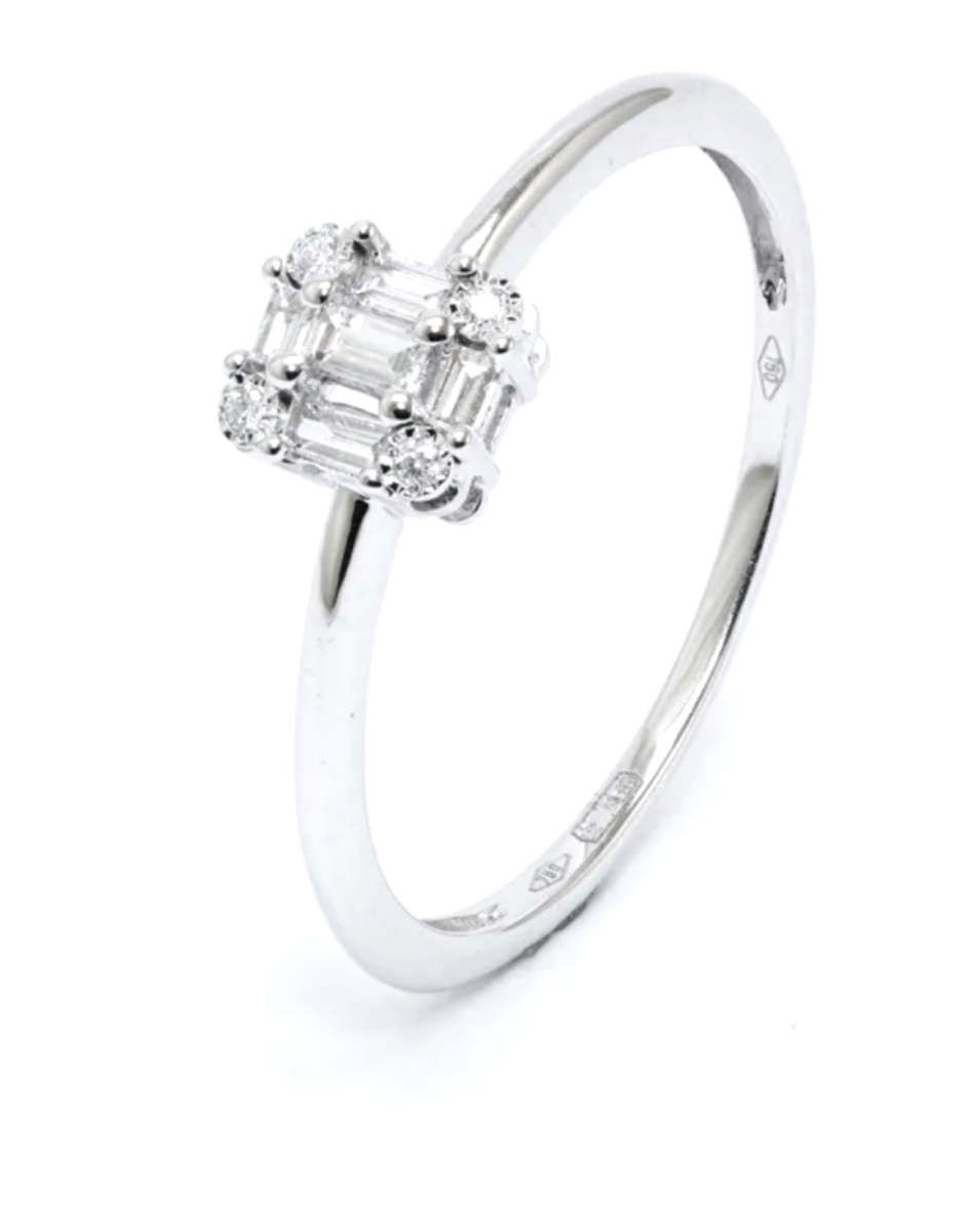 Anello  solitario con diamanti baguette art.94757
