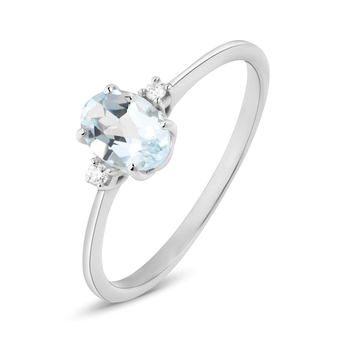 Anello acquamarina diamanti oro bianco BON TON Art. AN2969