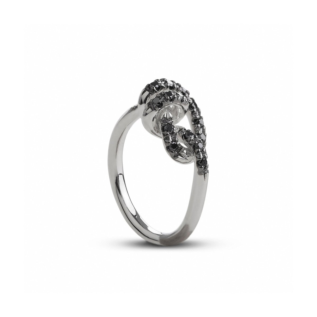 Anello Nodi d’Amore in Argento 925 e Diamanti Black o Brown Art. AN29ABN