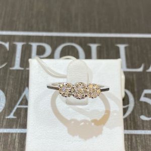 Anello trilogy oro bianco 750% diamanti 0,26 ct colore F/vvs1