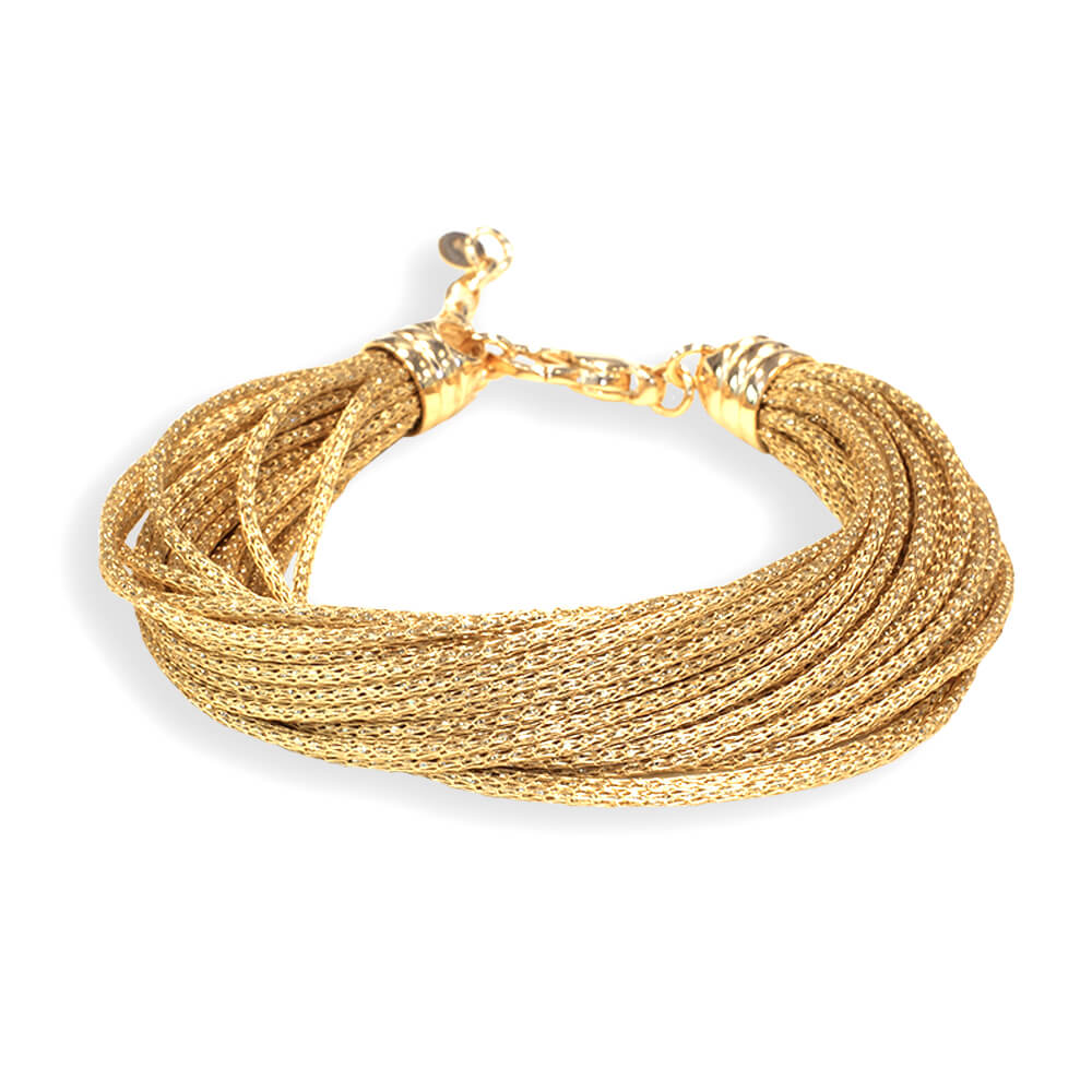 Bracciale  in filato metallico smaltato oro giallo  BORSARI ART. BR-RUG01