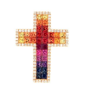 Pendente croce oro bianco 750% BELLE EPOQUE ART. P00855RB11