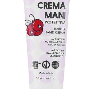 Crema Mani Protettiva con Glicerina, Acido Ialuronico e Olio di Mirtillo 50 ml