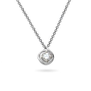 Girocollo con punto luce filodellavita 6 fili in Oro Bianco 9 Kt Art. CA100BB-45/014