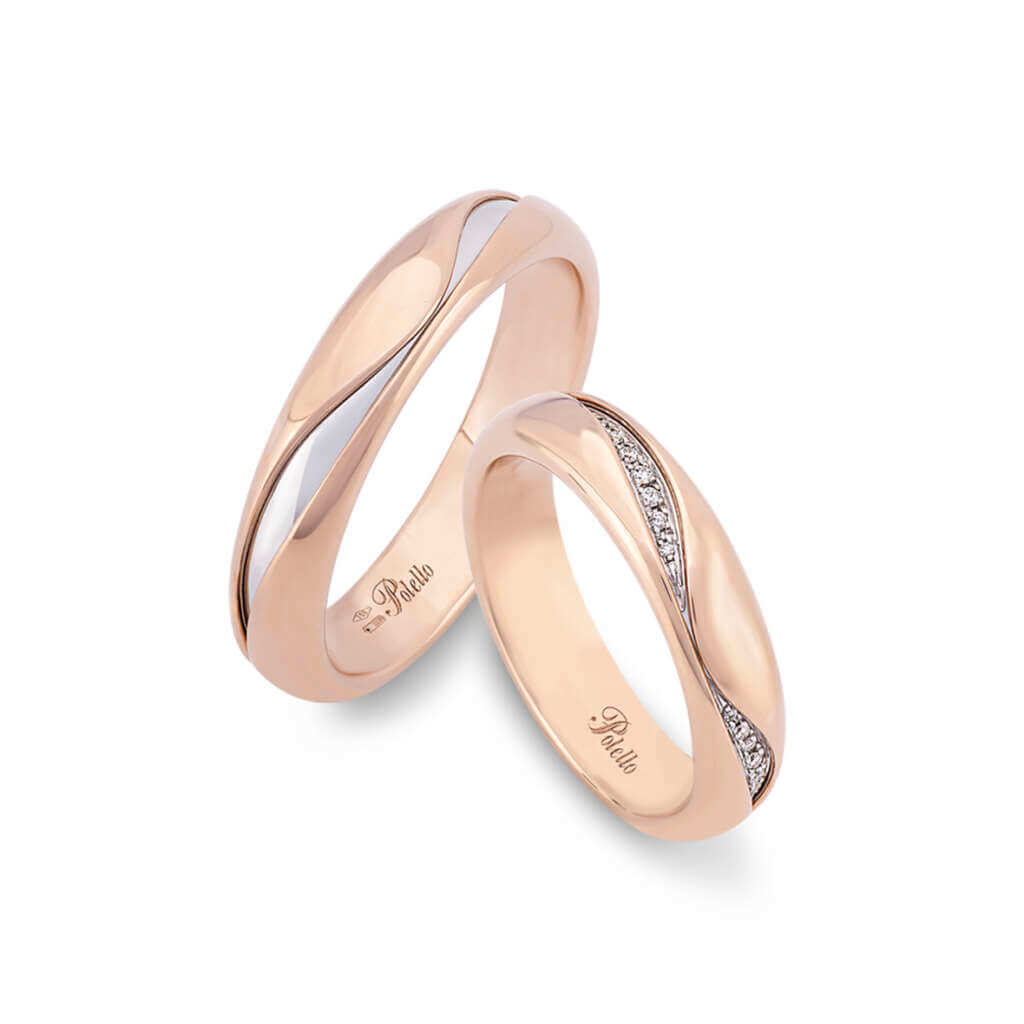 Fedi nuziali Polello collezione MAREA Art. 3349DRB-3349URB