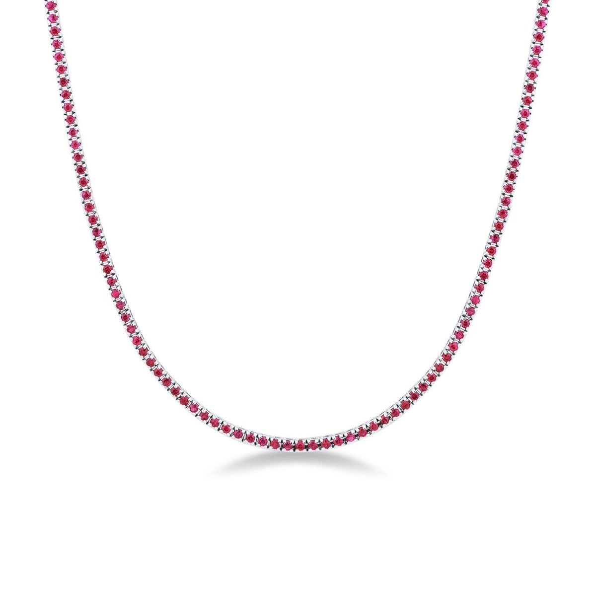 Girocollo tennis oro bianco e RUBINI Art. GR491