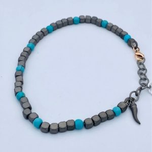 Bracciale  uomo in titanio e turchese  art.10TURCUP