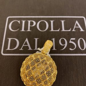 ciondolo filigrana argento 925% yellow gold