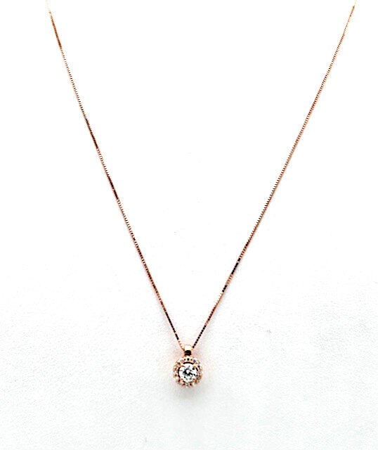 Girocollo punto luce oro rosa e diamanti SETA Art.CD961