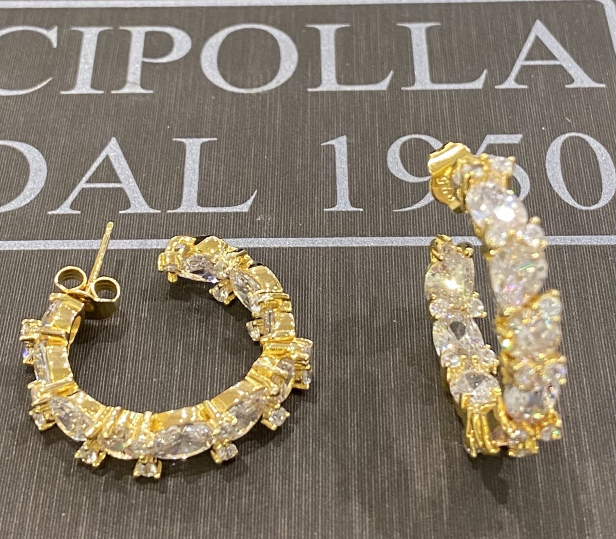 orecchini in argento 925% yellow gold