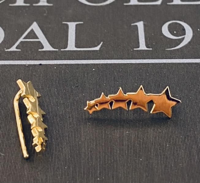 orecchini stelle argento 925% yellow gold