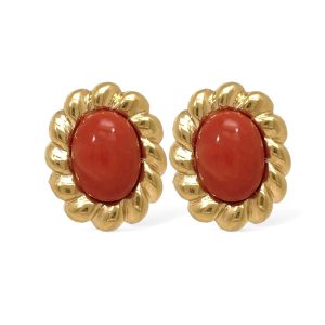 Orecchini corallo Mediterraneo e Oro Art.CORGR50