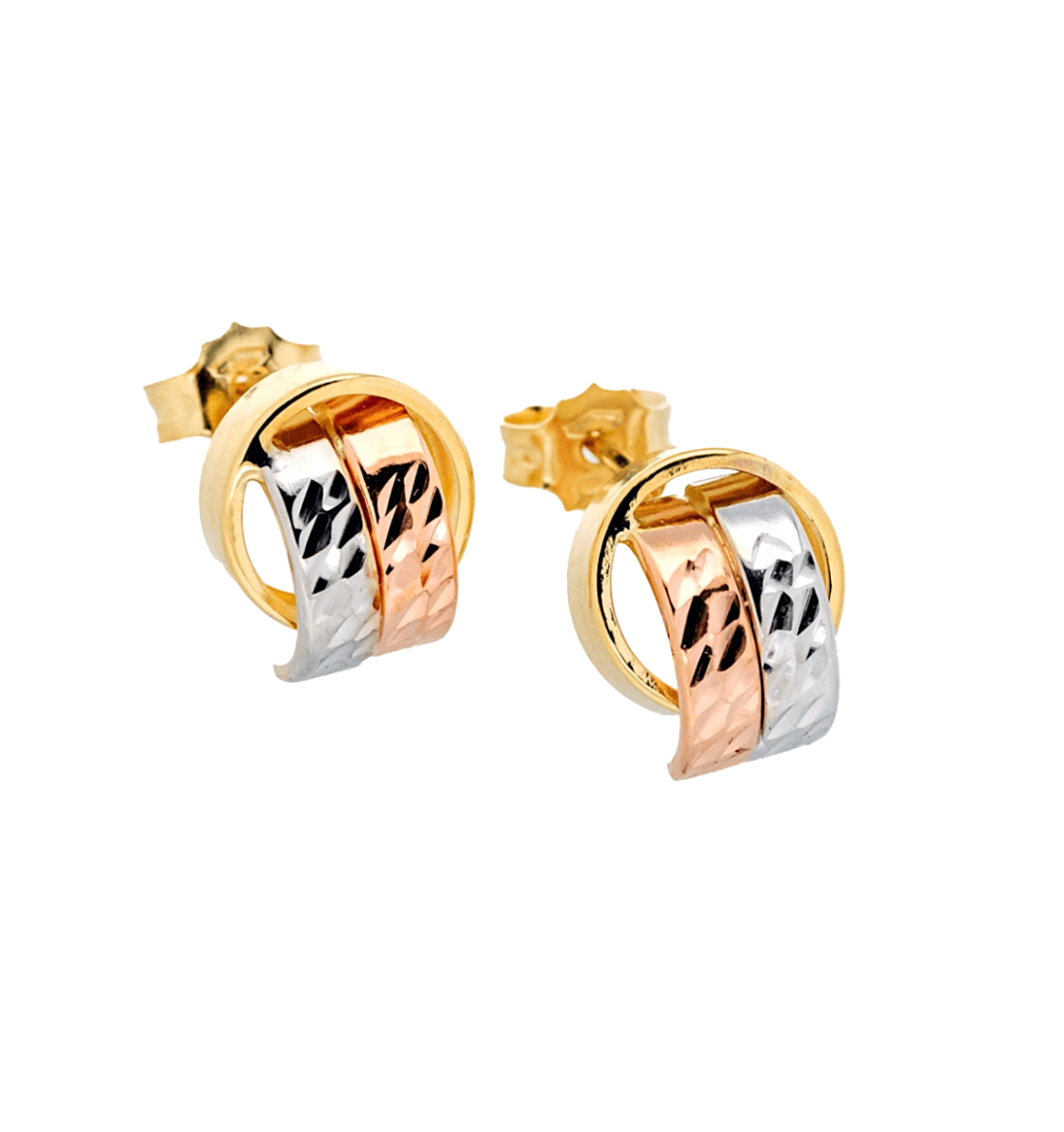 Orecchini  tre colori in oro 18 kt Art. OR4