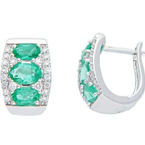 Orecchini smeraldi oro bianco e diamanti BELLE EPOQUE Art. CIP234414