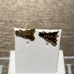 Orecchini sicilia oro giallo 750% gr 0,90