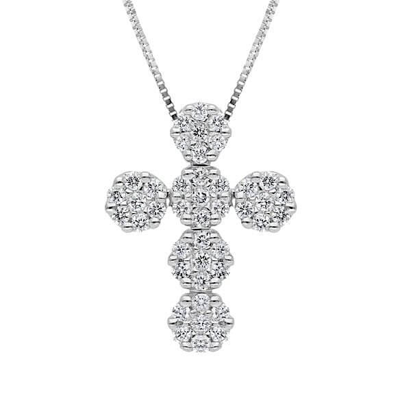 Pendente croce oro bianco  diamanti GOCCE DI LUCE Art. GR319