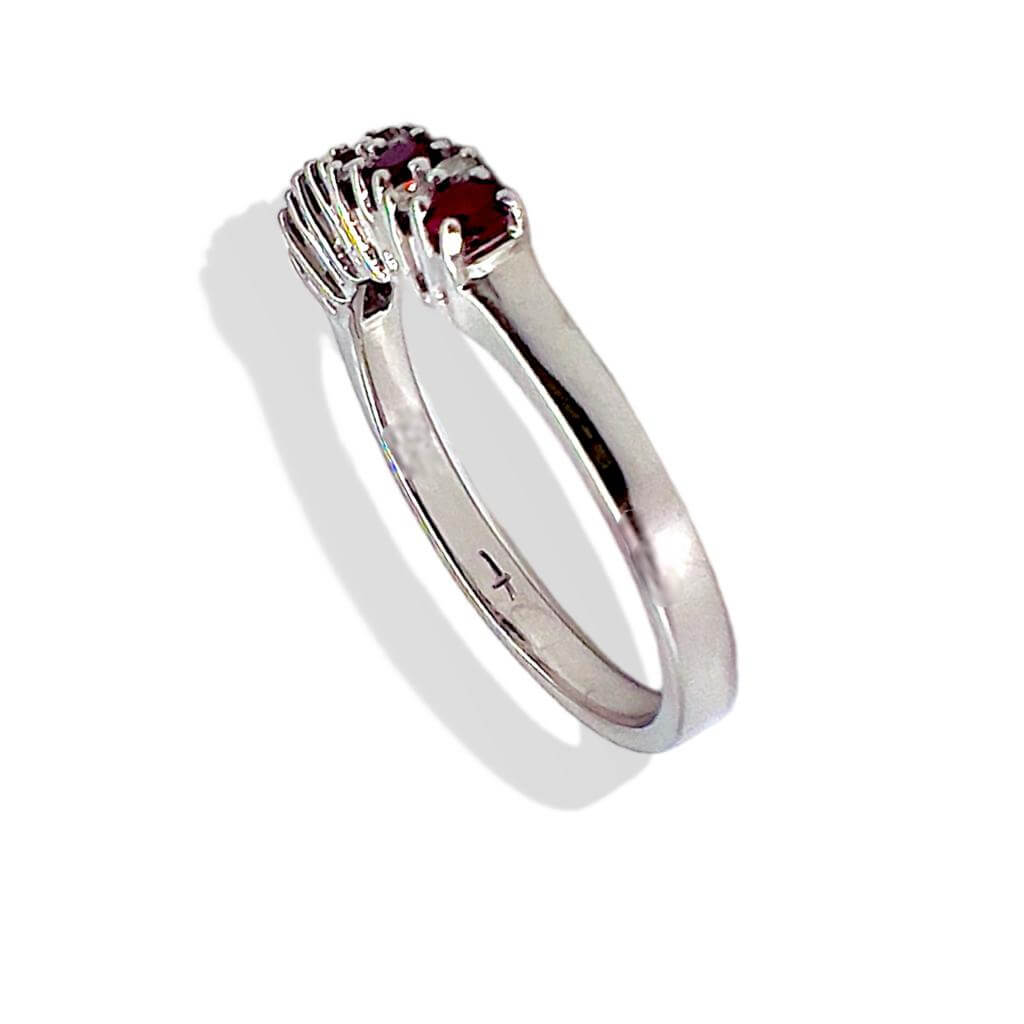 Anello veretta rubini diamanti oro bianco GEMME ART. AN1865 - immagine 3