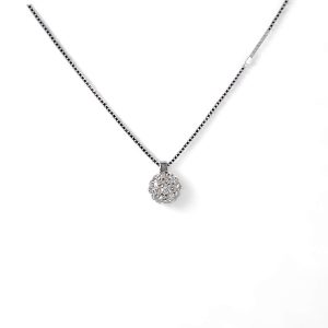 Girocollo punto luce di diamanti oro bianco FIORE art. CD292-8