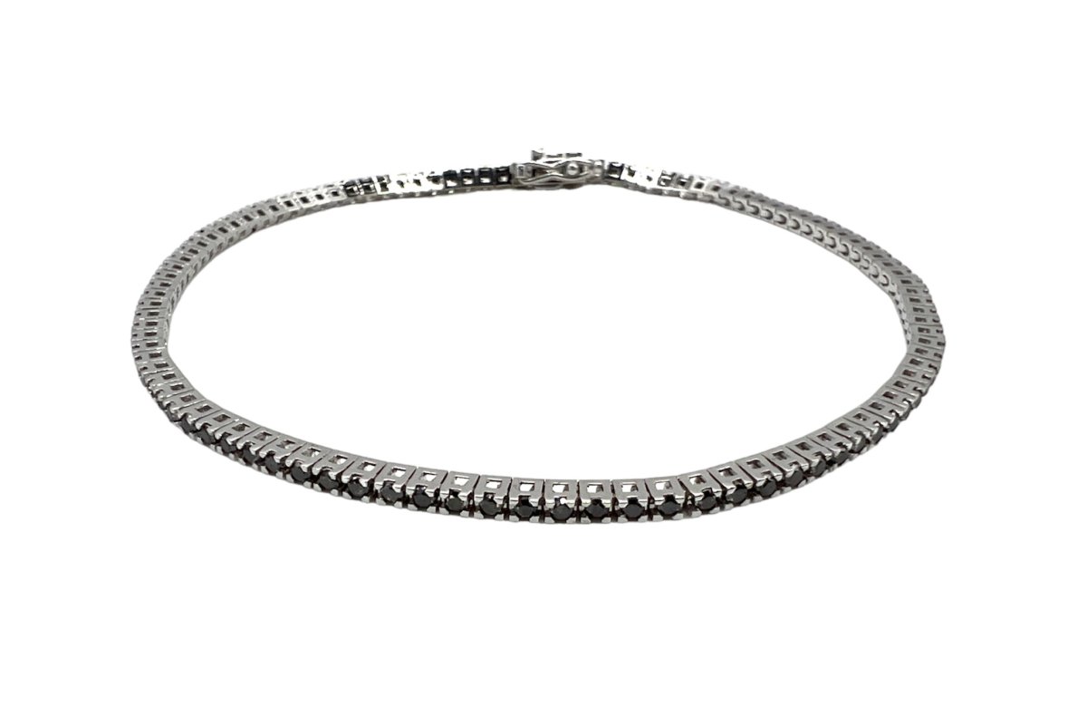 BRACCIALE TENNIS ORO E DIAMANTI  NERI ART. BR174
