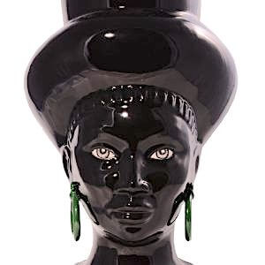 Testa di moro Donna Agaren colore NERO LUCIDO Art. POP002/NL