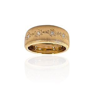 Anello  in oro satinato e diamanti art. MS1011