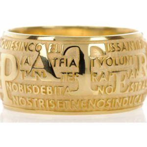 Agios Anello Pater in Argento Dorato