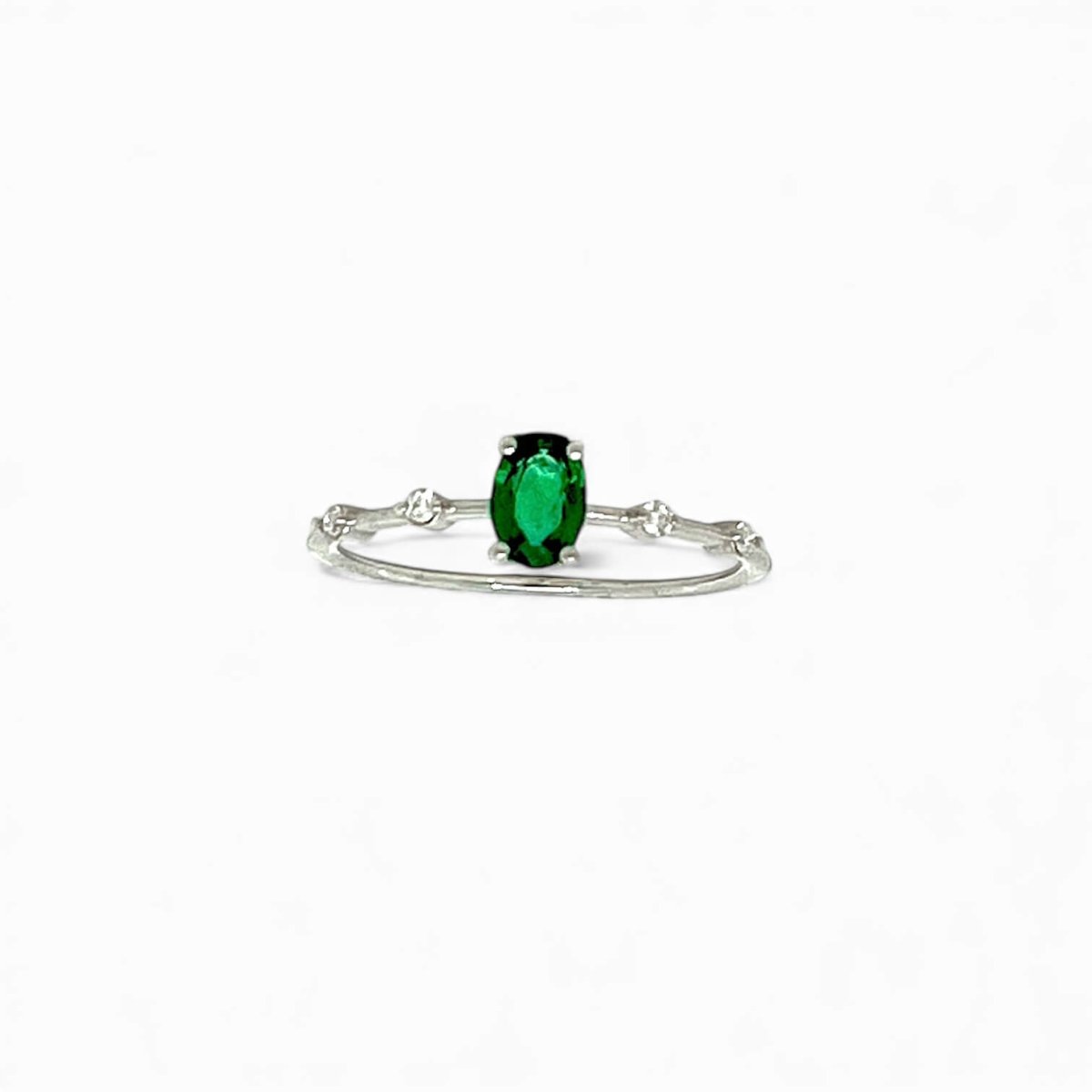 Anello smeraldo e diamanti oro bianco GEMME art. AN2443-4