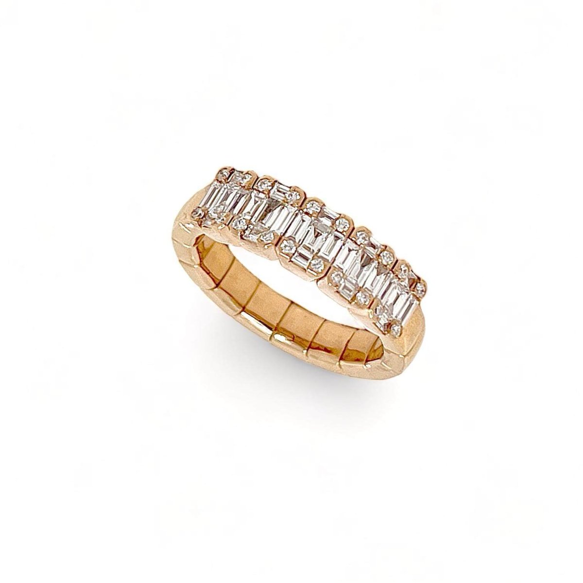 Anello elastico oro rosa e diamanti art. MOLLA1