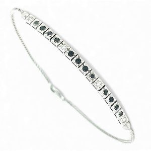 Bracciale tennis PADDLE diamanti neri e bianchi art. BRC09