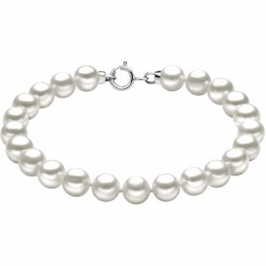 Bracciale perle freshwater chiusura oro bianco 750%. Art. BRP3