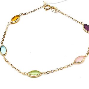 Bracciale ametista,topazio,quarzo, oro Art. MASBR03