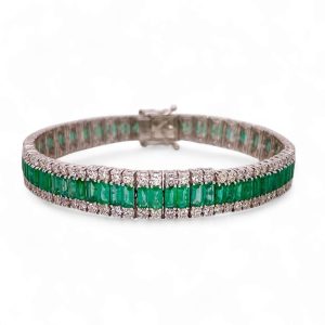 Bracciale tennis di smeraldi e diamanti art.129444