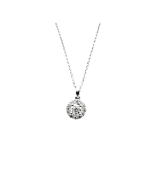 Girocollo punto luce di diamanti oro bianco SETA art. CD964