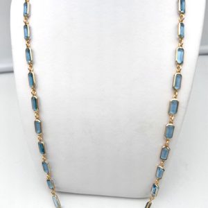 Collana lunga argento 925% e tormaline azzurre Art.TORCOL2