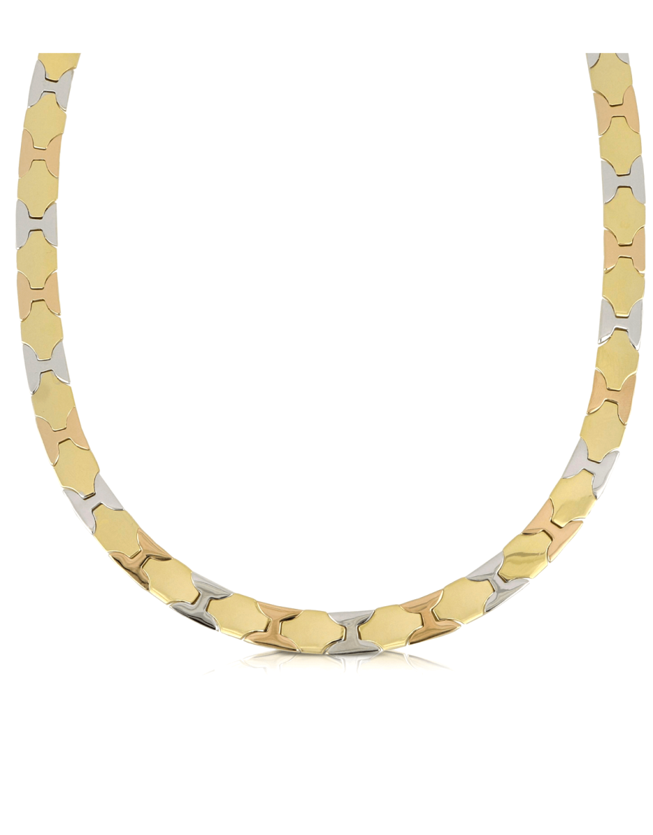 Collana girocollo uomo oro giallo,bianco,rosa 750%  ART. CUOC01