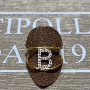 anello iniziale B oro giallo 750% diamanti 0,09  ct colore F/vvs1