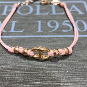bracciale cordino rosa argento 925% rose gold