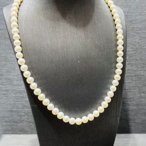 Girocollo perle freshwater mm 5,5-6 chiusura  oro bianco 750% art. GRP51/2-6