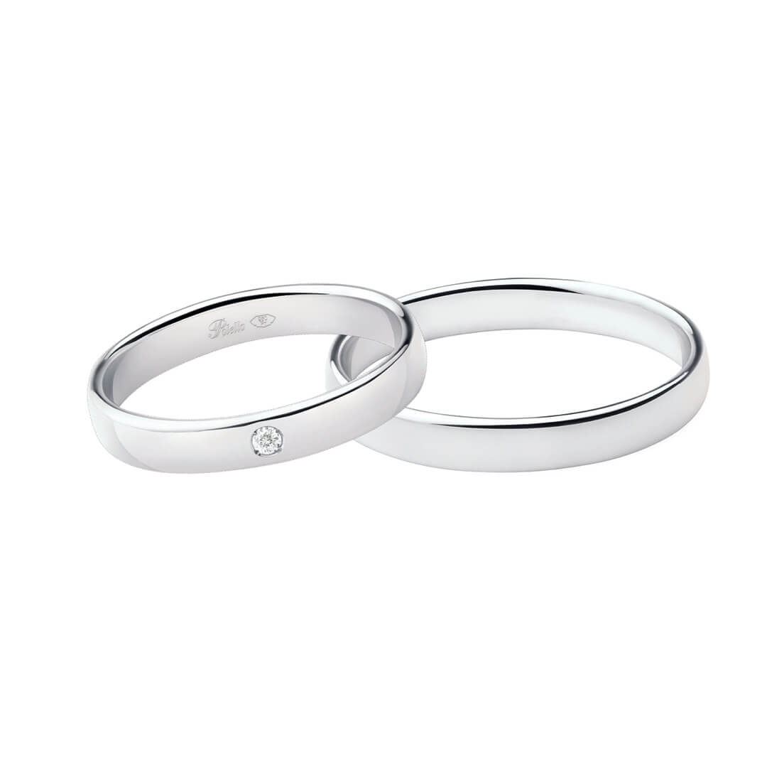 Fedi nuziali Polello in Platino collezione DUCHESSA art. 3182DPT-3182UPT