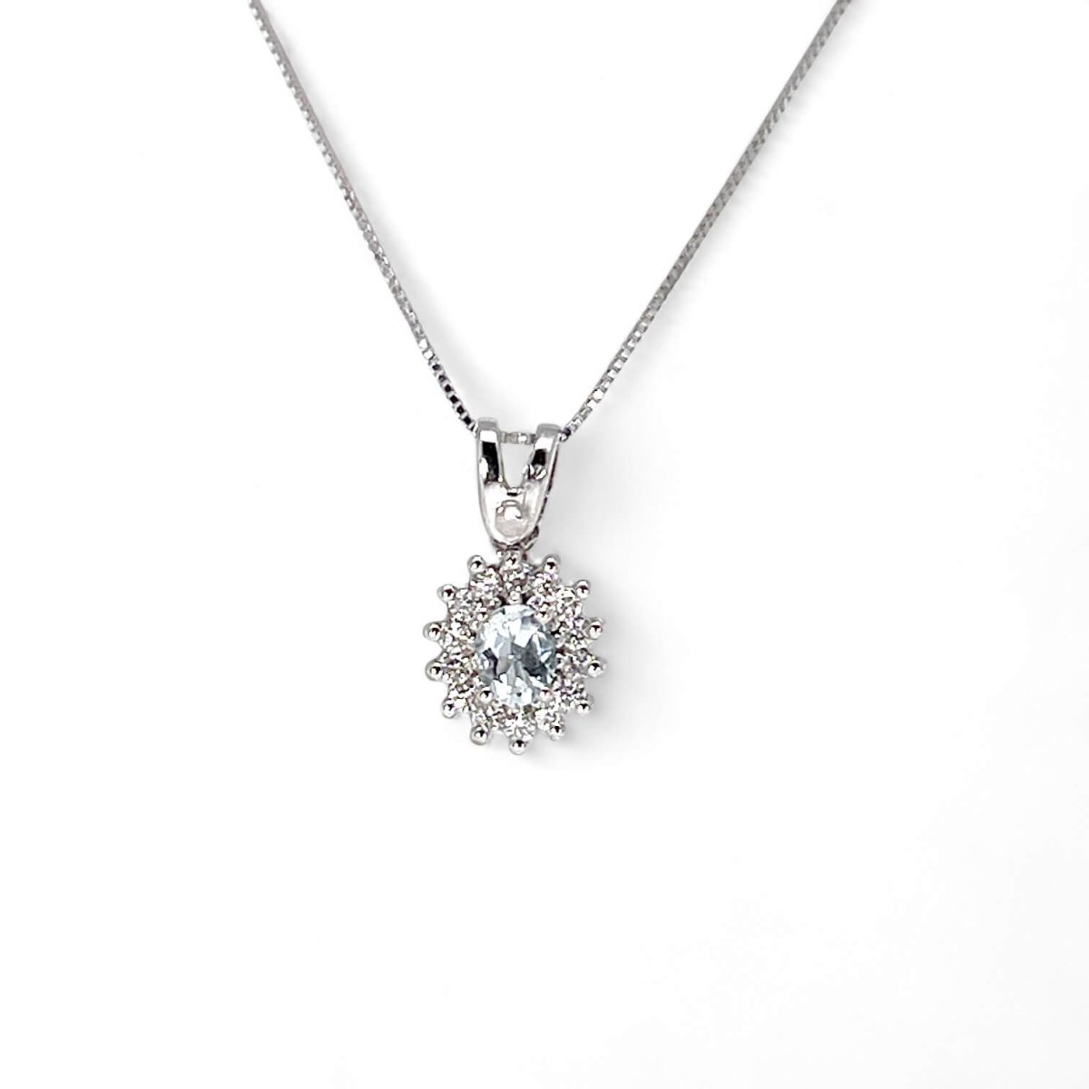Girocollo acquamarina oro  e diamanti BON TON Art. CD874