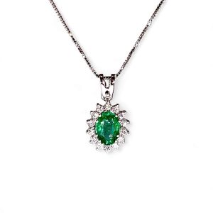 Girocollo smeraldo e diamanti BON TON art.CD619