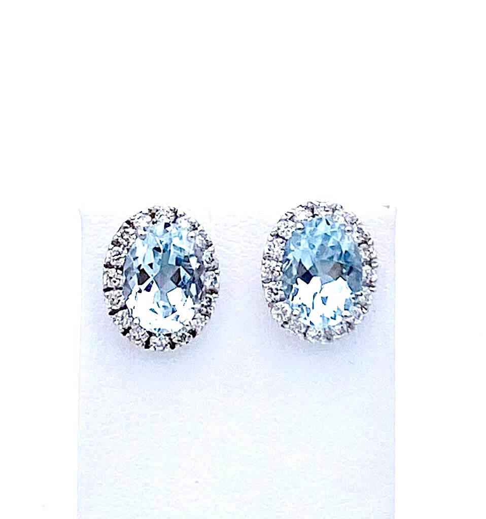 Orecchini Acquamarina Oro e Diamanti Art. OR1309