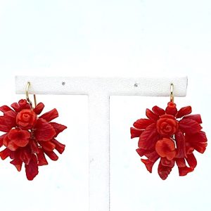 Orecchini corallo del mediterraneo e oro 375% Art. OR1577