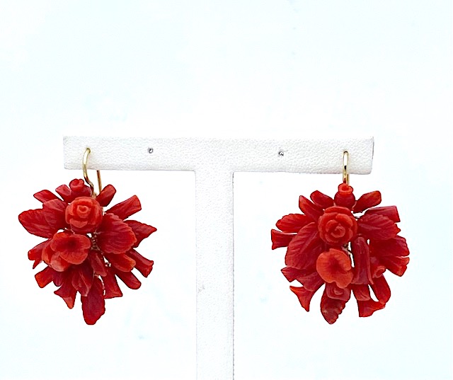 Orecchini corallo del mediterraneo e oro 375% Art. OR1577